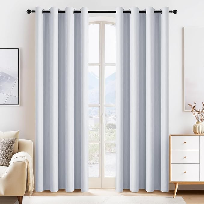 PONY DANCE Greyish White Blackout Curtains by PONYDANCE