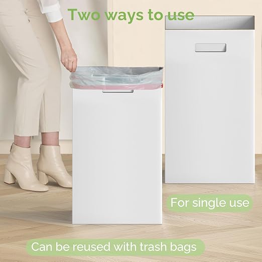 Extra Strong Corrugated Cardboard Portable Garbage Can, 4 Pack Reuseable and - Image 5