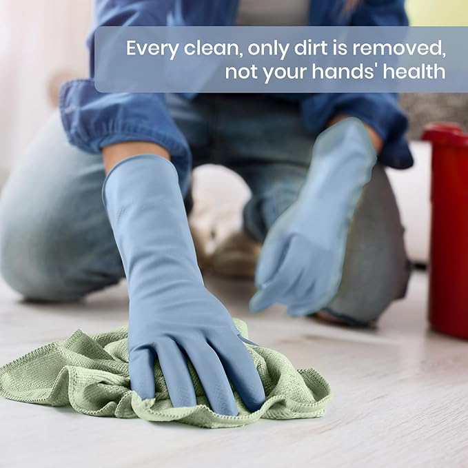 Rubber Cleaning Gloves for Dishwashing, 4 Pairs Reusable Kitchen Gloves for - Image 5