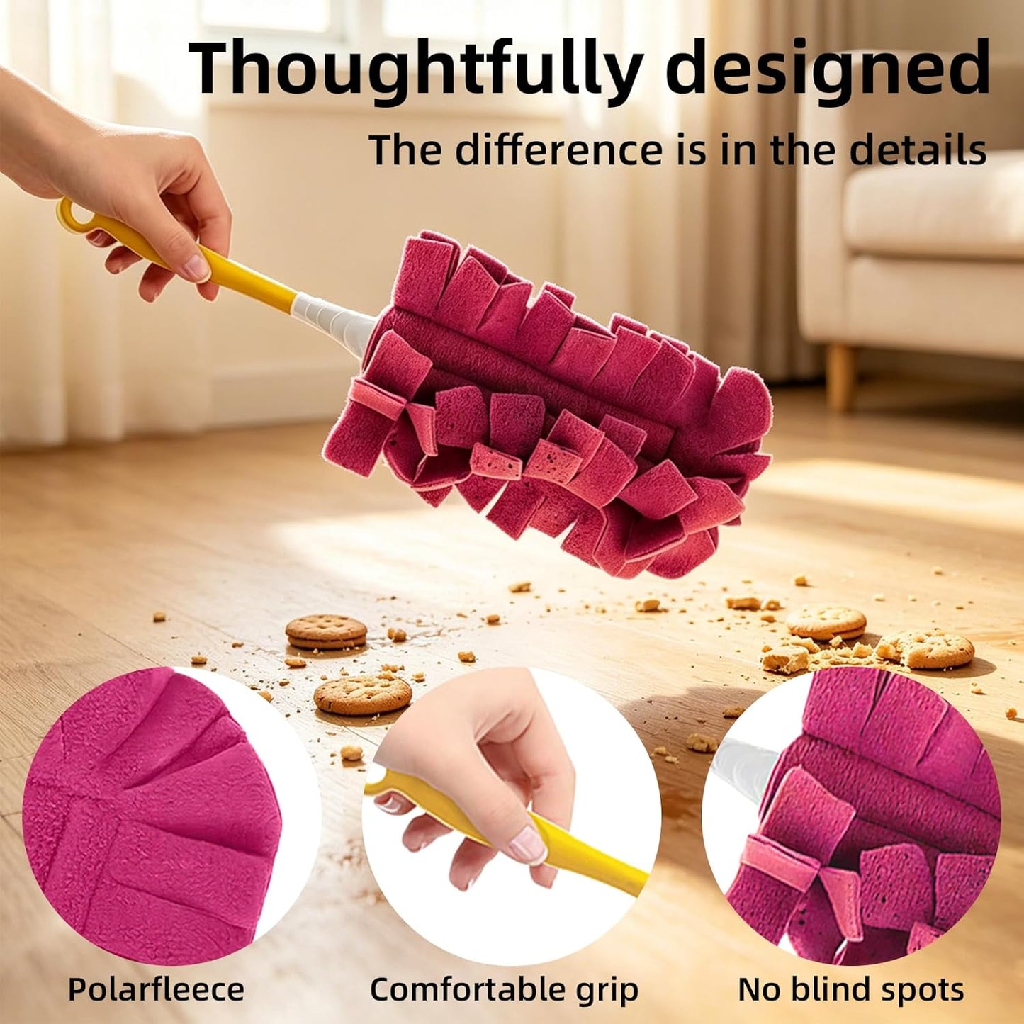 Reusable Duster Refills for Swiffer, 2026 New Washable Heavy Duty Duster Pads, 360° Cleaning Pads for Fan, Window, Blinds, Furniture, Floor (5 pcs)