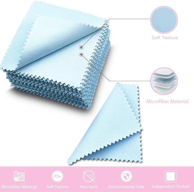 XIAOXINGYUN 120 PCS Jewelry Cleaning Cloth Jewelry Polishing Cloths - Image 3