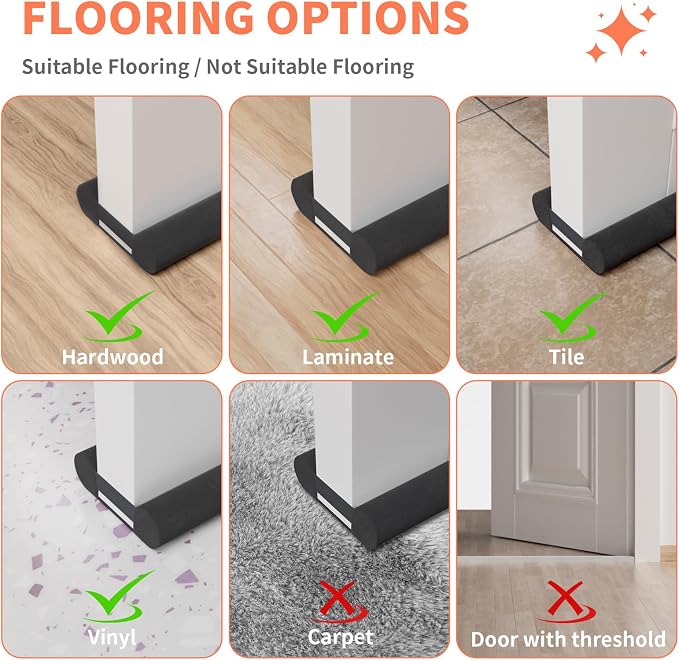 Door Draft Stopper for Bottom of Door, Under Door Gap Filler/Seal for Big Gap - Image 8