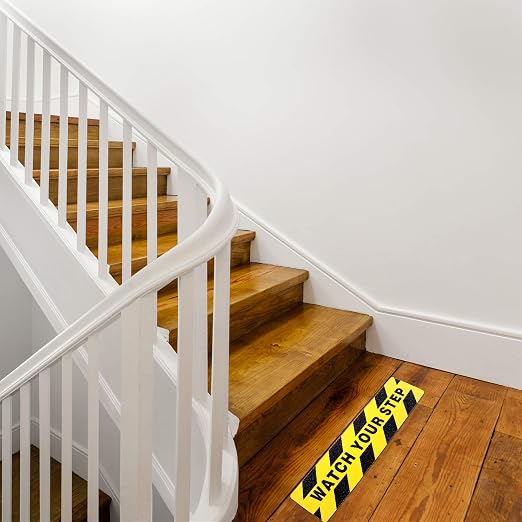 Boao 6 Pieces Watch Your Step Stickers Sign 6 x 24 Inch Caution Watch Your Step - Image 4