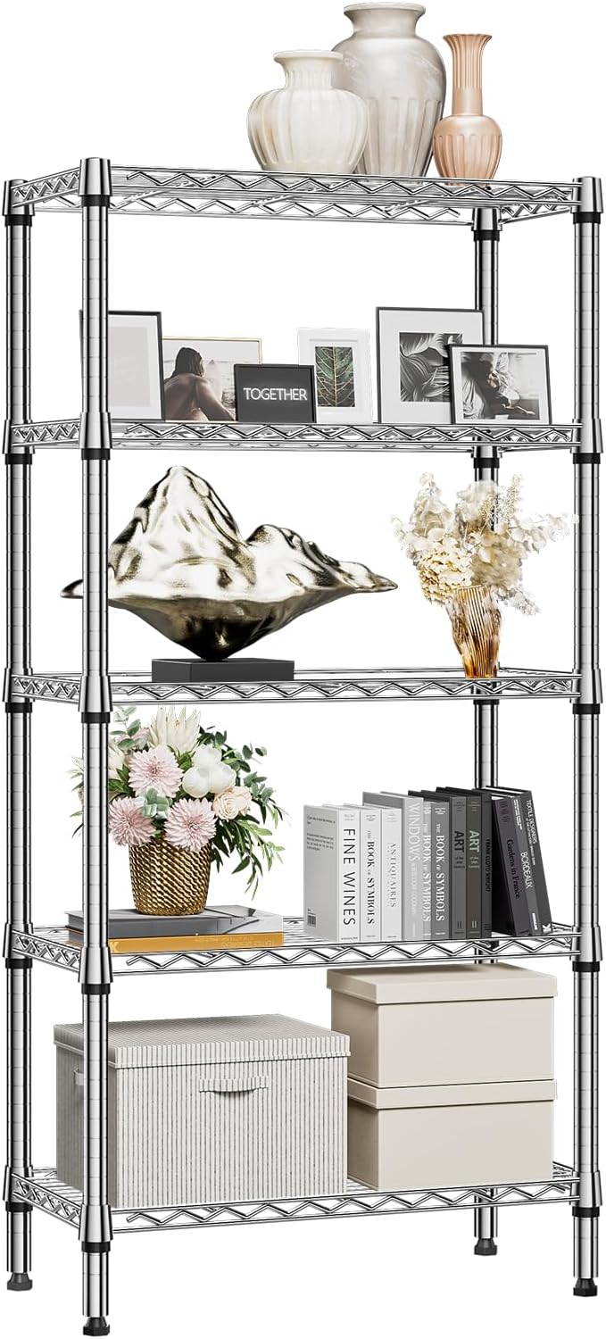 1250 lbs 5 Tier Shelf Metal Storage Shelves Shelving Wire Rack Heavy Duty - Image 8