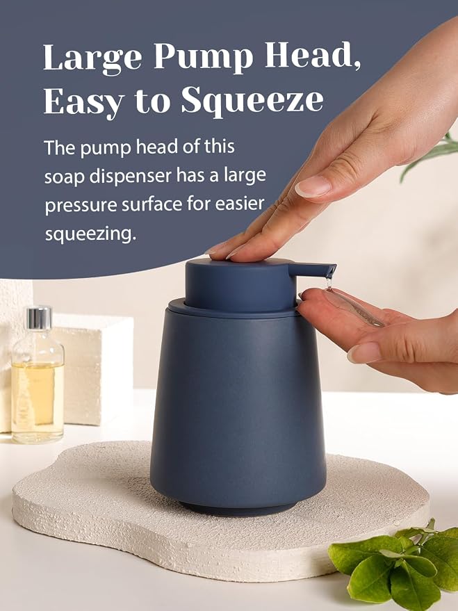 INGOFIN Ceramic Soap Dispenser, 14 oz Bathroom Hand Soap Dispenser, Liquid - Image 4