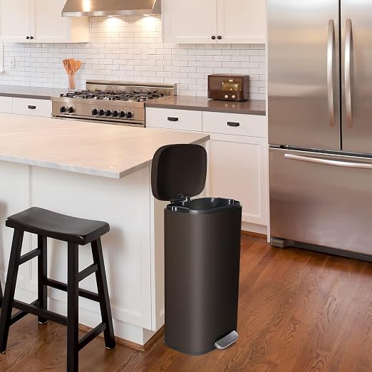 AthLike Trash Can, Stainless Steel Kitchen Garbage Can, Step Waste Bin - Image 5