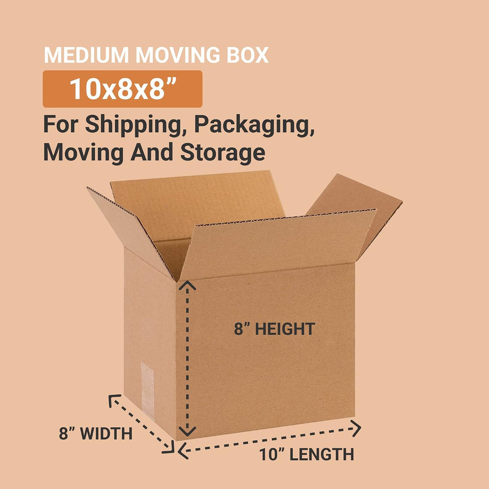 BOX USA Shipping Boxes Small 10"L x 8"W x 8"H 25-Pack - Corrug...