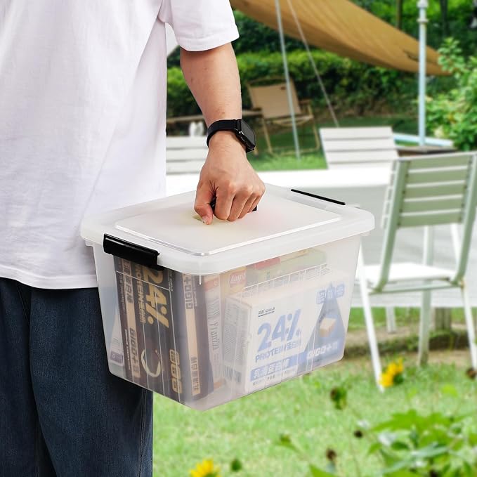 18 Quart Clear Plastic Storage Latching Bin - Image 5