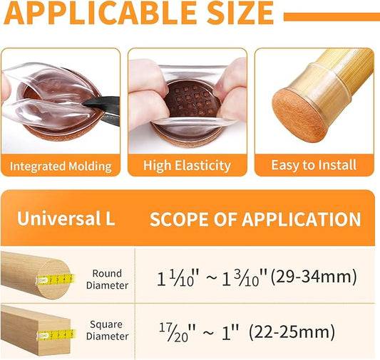 Ezprotekt 24 Pcs Clear Silicone Chair Leg Floor Protectors - Image 2