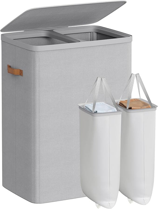 SONGMICS Laundry Basket, 44.9 Gal. Laundry Hamper, 2 Compartments, Easy Assembly by SONGMICSbySONGMICSHOME