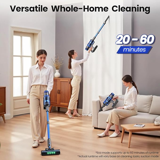 V25 Cordless Vacuum Cleaner, 680W 60Kpa Powerful Stick Vacuum - Image 3
