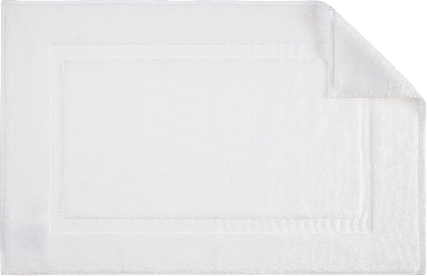 Amazon Basics Non-Slip Cotton Bath Mat, 100% Cotton Absorbent, Machine Washable, 31" L x 20" W, Bright White