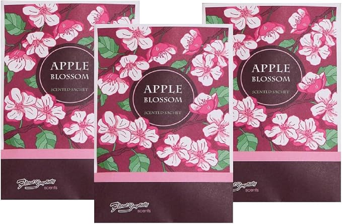 Floral Simplicity Apple Blossom Scented Sachets Pack of 3, Fall & Winter by FloralSimplicity