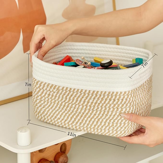 Small Cotton Rope Basket – Storage Bin - Image 2