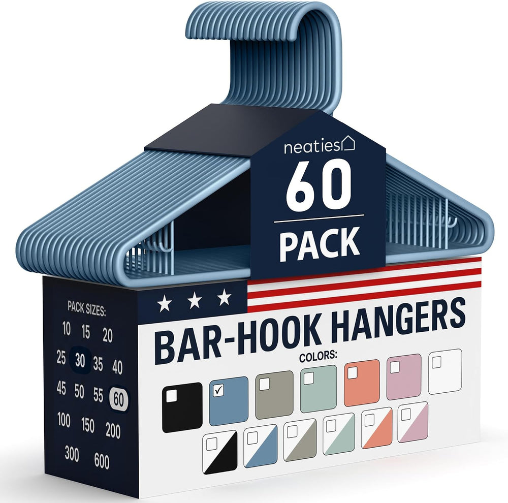 Plastic Hangers 50 Pack (60 Count) – Made in the USA – 6lb Capacity Standard ...