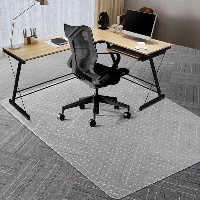 Vicwe Large Office Chair Mat for Carpeted Floors，63"X51" Rectangle Desk Chair by Vicwe