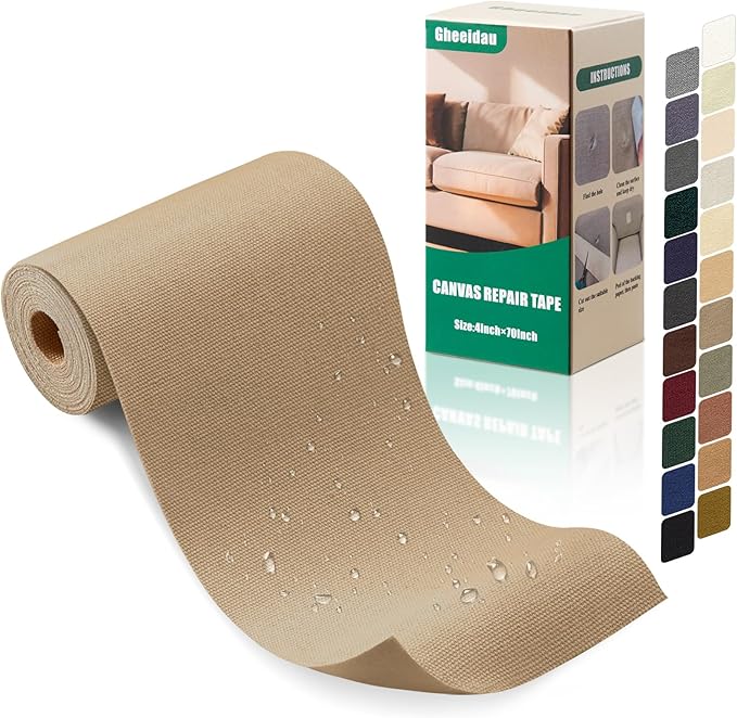 Canvas Repair Tape 4×70 Inch Waterproof Self-Adhesive Fabric Repair Patch by Givethingsanewlife