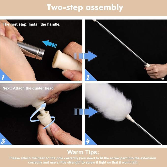 Extendable Lambswool Duster 29-110 Inch, Anti-Static Flexible Head, Stainless - Image 7