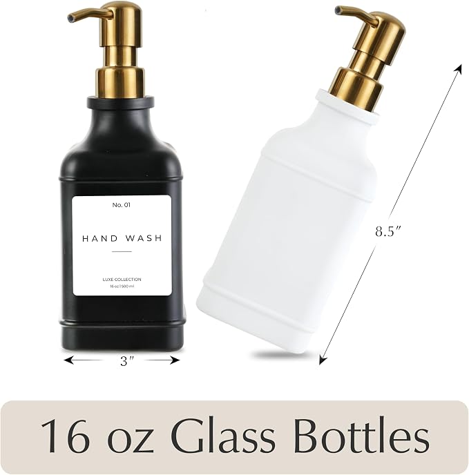 Emerson Essentials Soap Dispenser, Dish Soap Dispenser, Soap Bottle Bathroom Set - Image 2