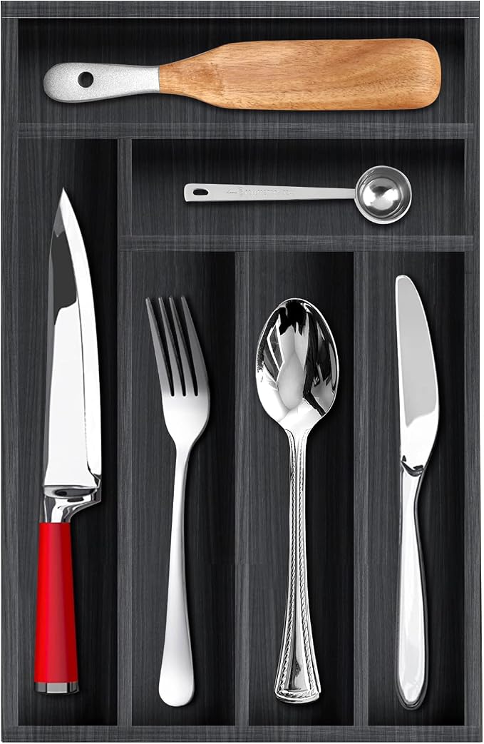 Kitchen Wood Utensil Tray Silverware Drawer Organizer Wooden Cutlery Trays by Ayiaren