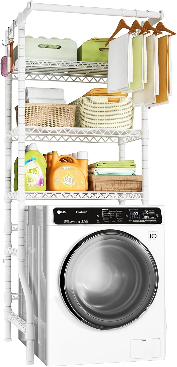 Ulif U11 Mini Over Washer and Dryer Shelves, 3 Tiers Laundry Room Storage and...