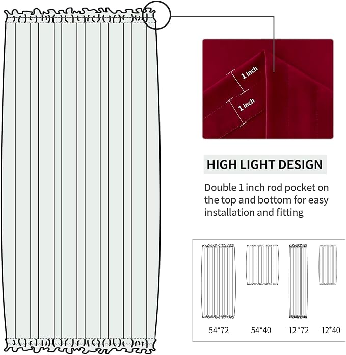 DWCN French Door Curtains – Rod Pocket Thermal Blackout Curtain - Image 3