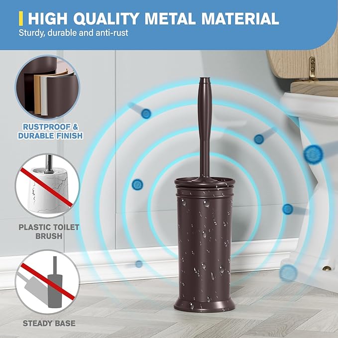 UPTRONIC Toilet Brush, Aluminum Alloy Toilet Brush and Holder Set - Image 2