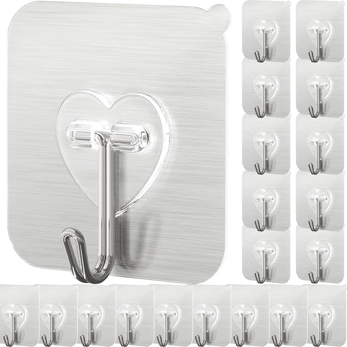 DGYB 20 Pcs Silver Adhesive Hooks by DGYB