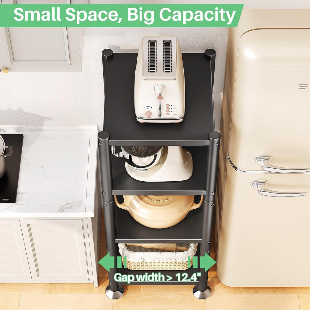 PXRACK Storage Shelves with Rolling Wheels, Adjustable 4 Tier Metal Shelving ...
