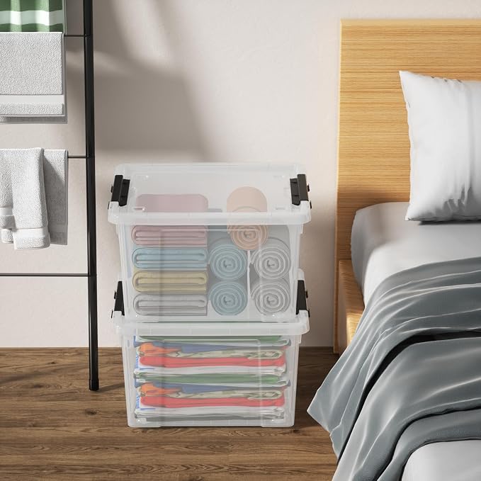 22 Qt Latching Storage Box, Stackable Bin - Image 5