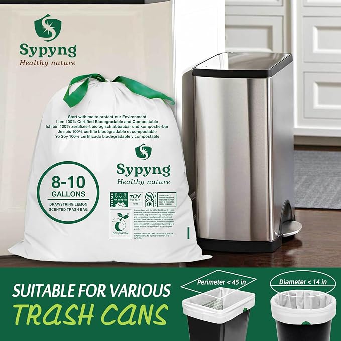 Compostable Kitchen Trash Bags 8-10 Gallon – Heavy-Duty 1.1 Mil, 100% - Image 7