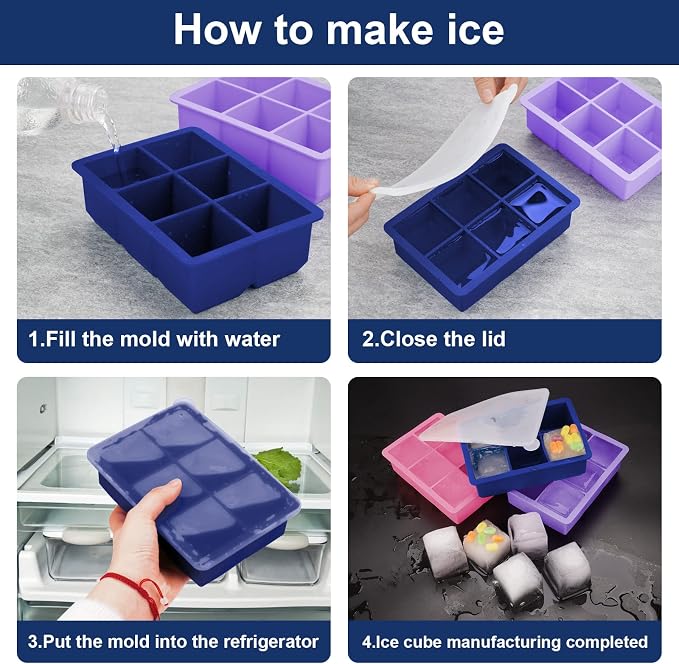 Silicone Ice Cube Trays 3 Pack - Image 4