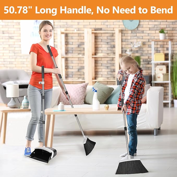 Broom and Dustpan Set, Heavy Duty Dust Pan - Image 6