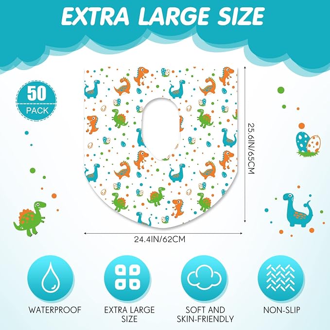 50 Packs Disposable Toilet Seat Covers Extra Large Individually Wrapped - Image 3