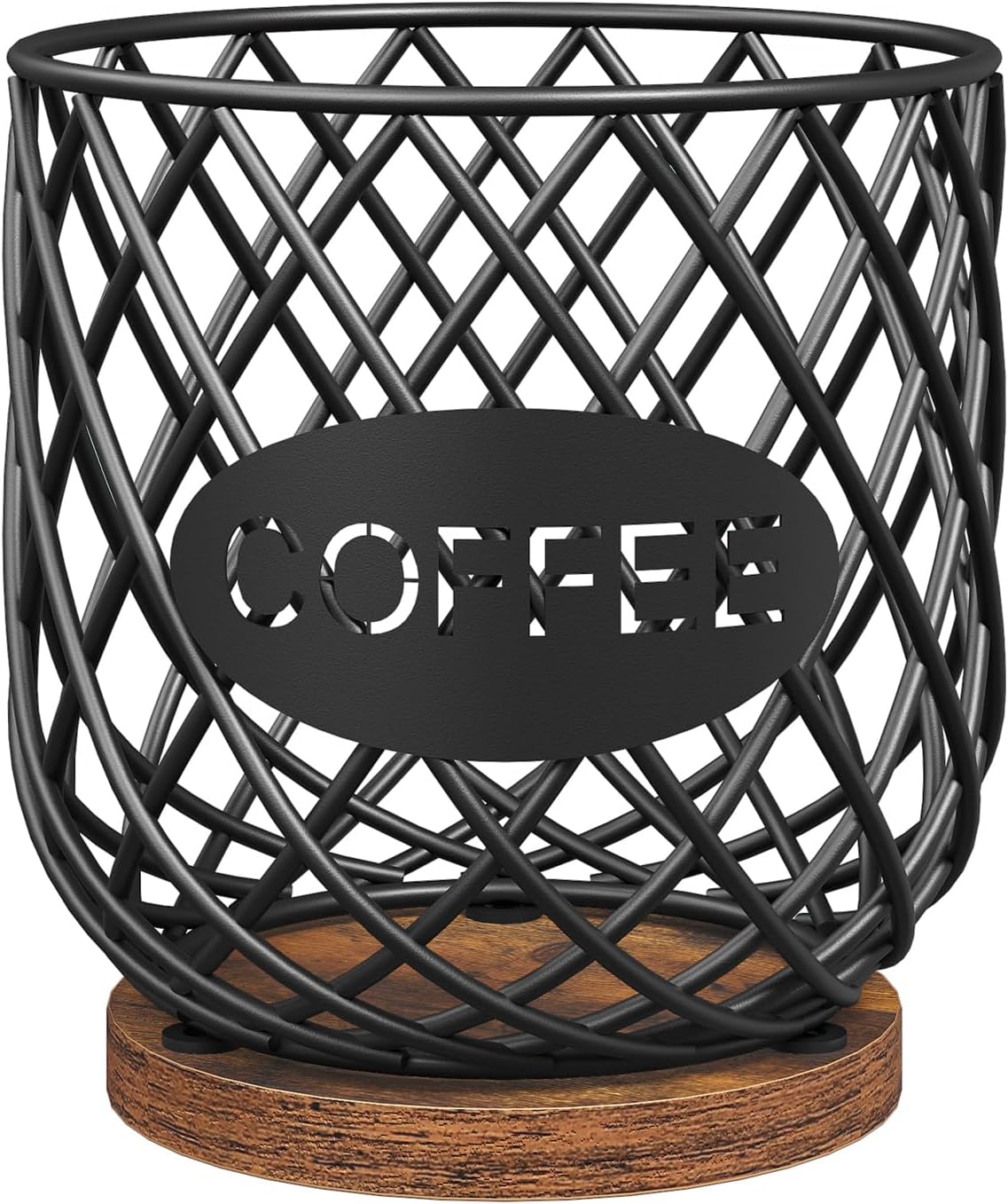 Coffee Pod Holder Organizer, Holder for K Cup, Large Capacity Coffee Pod Basket, Versatile Coffee Capsule Storage Organizer, for Kitchen Countertop, Rustic Brown KH09BR
