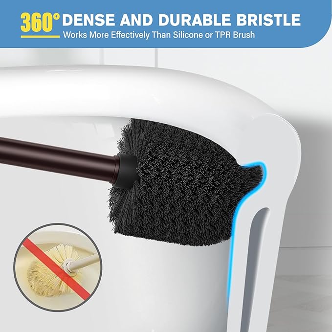 UPTRONIC Toilet Brush, Aluminum Alloy Toilet Brush and Holder Set - Image 3