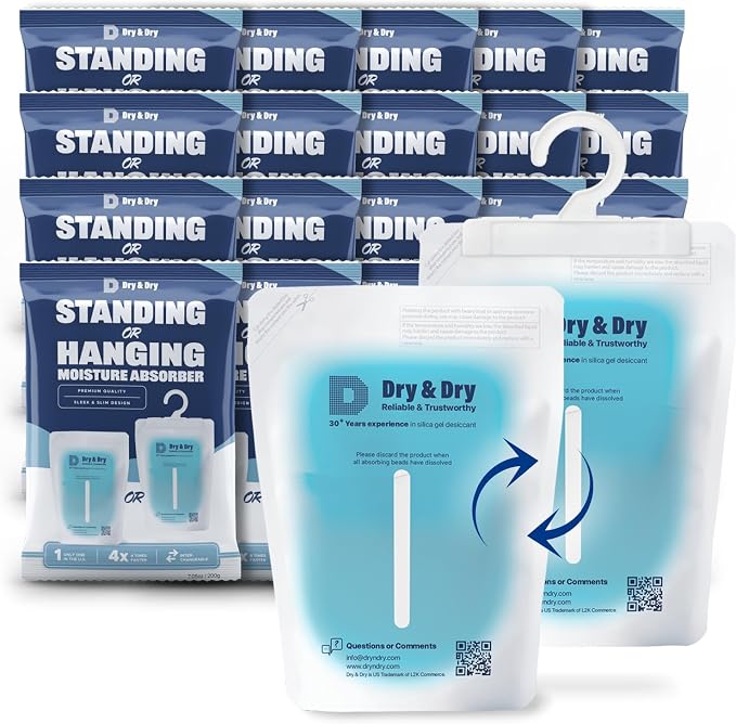 Dry & Dry 20 Packs Hybrid Moisture Absorbers & Musty Odor Eliminator by DryDry