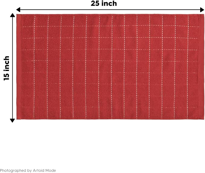 Artoid Mode Checkered Designed Cotton Red Green Terry Kitchen Dish Towels - Image 7