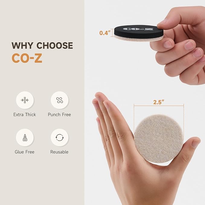 CO-Z 24pcs Felt Furniture Sliders - Image 5