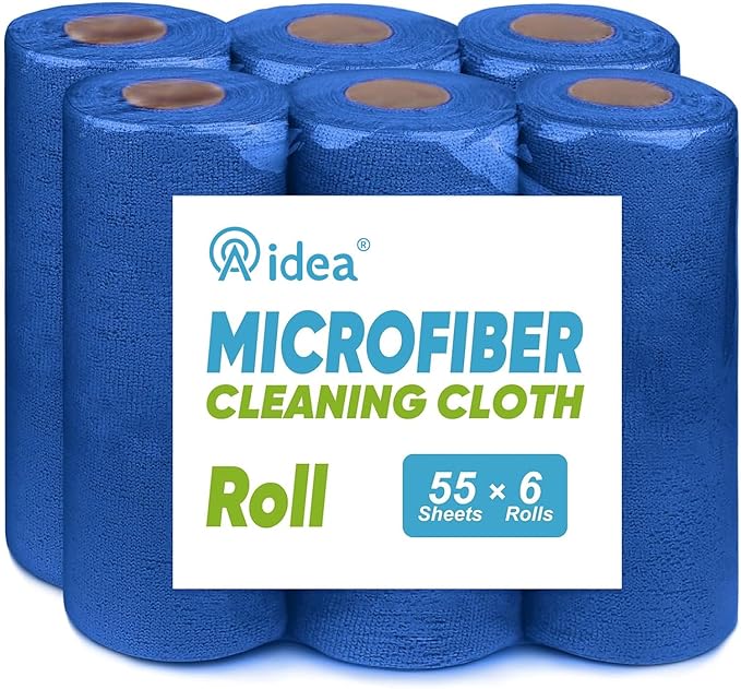 AIDEA Microfiber Cleaning Cloth 330 Sheets 6 Roll, Microfiber Towels by AIDEAHOME