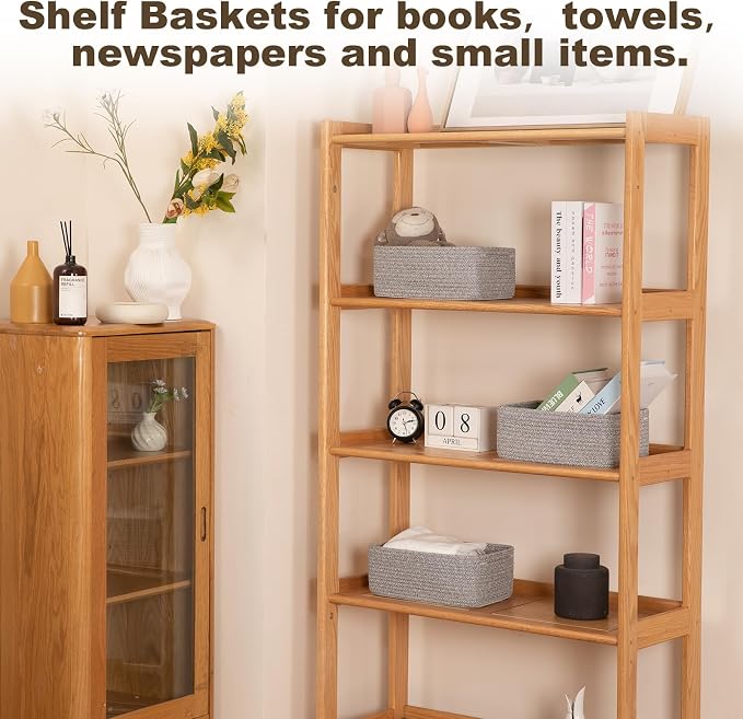 3 Pack Small Storage Baskets for Organizing, Cute Woven Decorative Gift Baskets - Image 4