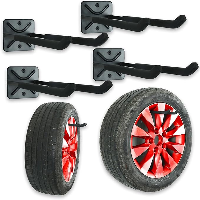 Heavy Duty Garage Tires Hooks Wall Mounted Hanger Tool Organizer Rack Hardware by Wallmaster