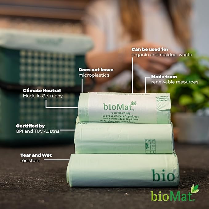 bioMat 64 Gallon Compostable Trash Bags Liners, BPI ASTM D6400 and CMA Certified - Image 4