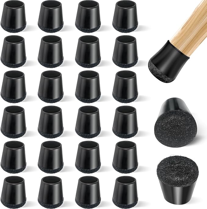 24 PCS Silicone & Felt Chair Leg Floor Protectors by Yomanta