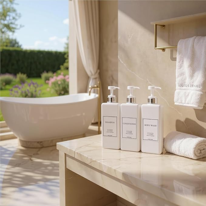 Modern Design Large 27 oz Shampoo and Conditioner Dispensers - Image 7
