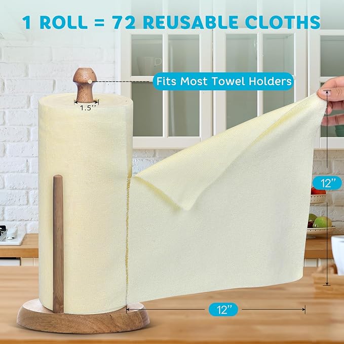 Matthew Microfiber Cleaning Cloth Roll 72Pack Reusable Paper Towels&Washable - Image 3