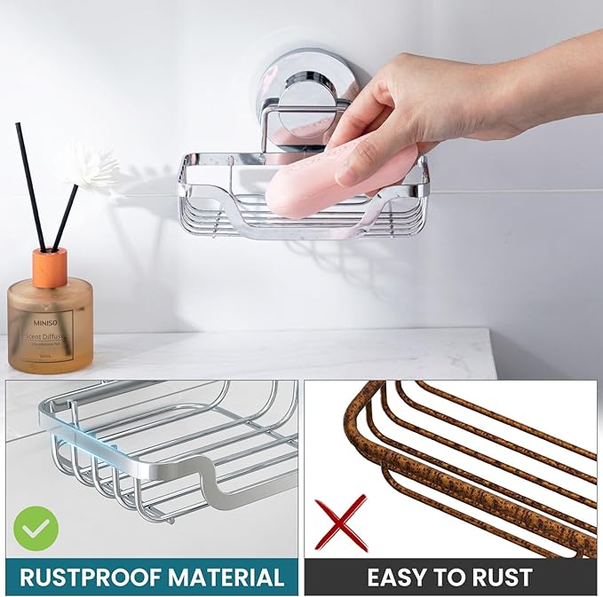 TAILI Soap Holder Bar Dish Suction Cup, Bar Shampoo Rack - Image 7