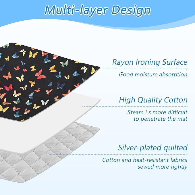 Colorful Butterfly Ironing Mat for Table top Portable Ironing Pad Blanket for - Image 4