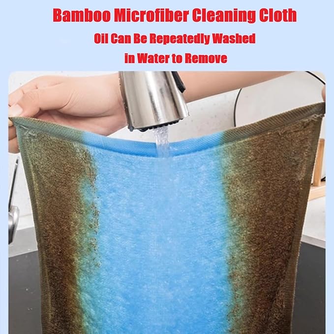 Bamboo Microfiber Cleaning Cloth-8Pcs Kitchen Wash Cloths, Wood Fiber Window - Image 3