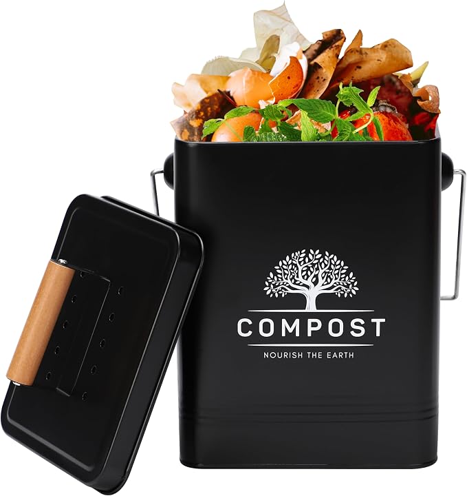 PERFNIQUE Kitchen Compost Bin, 1.7 Gallon Countertop Compost Bin by PERFNIQUE